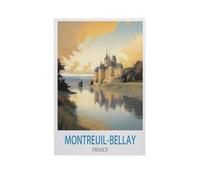 BEAYODKP Montreuil Bellay France，Beginner-Friendly Paint-by-Number Kit,Easy Introduction to Art(40x50cm) 15.7x19.6 inches-FZ51