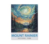 BEAYODKP Mount Rainier National Park，5D DIY Diamond Painting Full Round Drill Diamond Embroidery Cross Stitch Rhinestone Mosaic Paintings Art（50 x 60 cm/19.68 x 23.62 inches）-CJ56