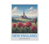 BEAYODKP New England Massachusetts,Beginner-Friendly Paint-by-Number Kit,Easy Introduction to Art(50x60cm) 19.6x23.6 inches-FH91