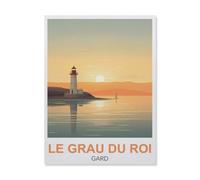 BEAYODKP Paint by Number for Adults on Canvas，Le Grau-du-Roi Gard，Beginner to Advanced Number Painting Kit-Kits Include Acrylic Paints,Brushes(50x60cm) 19.6x23.6 inches-GN26