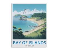 BEAYODKP Paint by Numbers，Bay of Islands New Zealand，Landscape Kit for Adults Beginner DIY Oil Painting(30x40cm-M62