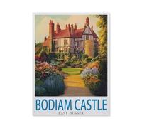 BEAYODKP Paint by Numbers,Bodiam Castle East Sussex,Exquisite Oil Painting by Numbers Kits for Beginners(50x60cm-FC95