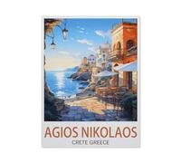 BEAYODKP Paint by Numbers for Adults，Agios Nikolaos Crete Greece，Canvas Adults' Paint by Number Kits on Canvas DIY Oil Painting by Numbers for Adults(50x60cm-AN12