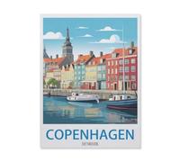 BEAYODKP Paint by Numbers for Adults Beginner,Copenhagen Denmark,DIY Oil Painting Kit on Canvas with Paintbrushes and Acrylic Pigment, Arts Craft for Home Wall Decor(40x50cm) 15.7x19.6 inches-EH19