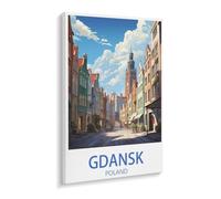 BEAYODKP Paint by Numbers for Adults Beginner，Gdansk Poland Street，DIY Oil Painting Kit on Canvas with Paintbrushes and Acrylic Pigment, Arts Craft for Home Wall Decor(50x60cm-X6