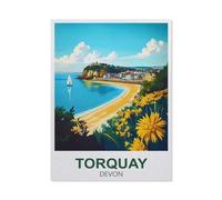 BEAYODKP Paint by Numbers for Adults Beginner,Torquay Devon,DIY Oil Painting Kit on Canvas with Paintbrushes and Acrylic Pigment, Arts Craft for Home Wall Decor(50x60cm-FA60