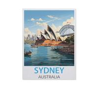 BEAYODKP Paint by Numbers for Adults Beginner,Vintage Travel Poster Sydney Australia,DIY Oil Painting Kit on Canvas with Paintbrushes and Acrylic Pigment, Arts Craft for Home Wall Decor(30x40cm-BH29