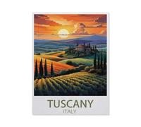BEAYODKP Paint by Numbers for Adults Beginner，Vintage Travel Poster Tuscany Italy，DIY Oil Painting Kit on Canvas with Paintbrushes and Acrylic Pigment, Arts Craft for Home Wall Decor(30x40cm-AU9