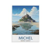 BEAYODKP Paint by Numbers for Adults，Mont Saint Michel，Canvas Adults' Paint by Number Kits on Canvas DIY Oil Painting by Numbers for Adults(20x30cm-N33