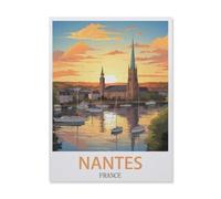 BEAYODKP Paint by Numbers for Adults，Nantes France，Craft Art Painting DIY Kit Rolled Canvas Without Frame(50x60cm) 19.6x23.6 inches-GL54