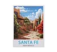 BEAYODKP Paint by Numbers for Adults,Santa Fe New Mexico Vintage Travel Posters,Canvas Adults' Paint by Number Kits on Canvas DIY Oil Painting by Numbers for Adults(50x60cm-AL72