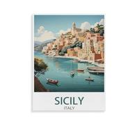 BEAYODKP Paint by Numbers for Adults,Sicily Italy,Canvas Adults' Paint by Number Kits on Canvas DIY Oil Painting by Numbers for Adults(20x30cm-N53