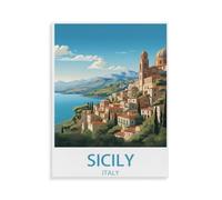 BEAYODKP Paint by Numbers for Adults,Sicily Italy,Canvas Adults' Paint by Number Kits on Canvas DIY Oil Painting by Numbers for Adults(50x60cm-P13