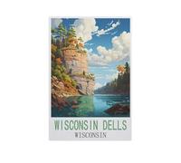 BEAYODKP Paint by Numbers for Adults,Wisconsin Dells Wisconsin,Craft Art Painting DIY Kit Rolled Canvas Without Frame(30x40cm) 11.8x15.7 inches-FN74