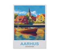 BEAYODKP Paint by Numbers Kits for Adults and Kids,Aarhus Denmark,with Brushes and Acrylic Pigment DIY Digital Canvas Painting for Adults Beginner(20x30cm-FE3