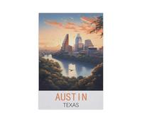 BEAYODKP Paint by Numbers Kits for Adults and Kids，Austin Texas，with Brushes and Acrylic Pigment DIY Digital Canvas Painting for Adults Beginner(30x40cm) 11.8x15.7 inches-FO3