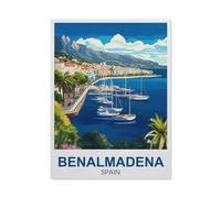 BEAYODKP Paint by Numbers Kits for Adults and Kids,Benalmadena Spain,with Brushes and Acrylic Pigment DIY Digital Canvas Painting for Adults Beginner(50x60cm-FA73
