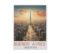 BEAYODKP Paint by Numbers Kits for Adults and Kids，Buenos Aires Argentina，with Brushes and Acrylic Pigment DIY Digital Canvas Painting for Adults Beginner(20x30cm) 7.8x11.8 inches-FL63