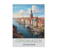 BEAYODKP Paint by Numbers Kits for Adults and Kids，Copenhagen Denmark，with Brushes and Acrylic Pigment DIY Digital Canvas Painting for Adults Beginner(40x50cm) 15.7x19.6 inches-FJ83