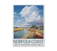 BEAYODKP Paint by Numbers Kits for Adults and Kids，Norfolk Coast Area of Outstanding，with Brushes and Acrylic Pigment DIY Digital Canvas Painting for Adults Beginner(40x50cm) 15.7x19.6 inches-FJ23