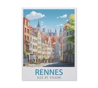BEAYODKP Paint by Numbers Kits for Adults and Kids,Rennes Ille-et-Vilaine,with Brushes and Acrylic Pigment DIY Digital Canvas Painting for Adults Beginner(50x60cm) 19.6x23.6 inches-GN3
