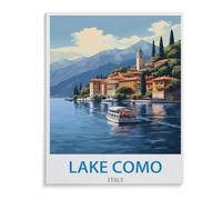 BEAYODKP Paint by Numbers,Lake Como, Italy,DIY Paint by Numbers Kits for Adults Kids,Canvas Oil Painting with Brushes and Acrylic Pigment Paint by Numbers Arts Craft for Home Wall Decor(30x40cm)-I44