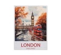 BEAYODKP Paint by Numbers，London England Vintage Travel Poster，Exquisite Oil Painting by Numbers Kits for Beginners(50x60cm-AM42