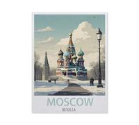 BEAYODKP Paint by Numbers,Moscow Russia,Landscape Kit for Adults Beginner DIY Oil Painting(30x40cm) 11.8x15.7 inches-EU96