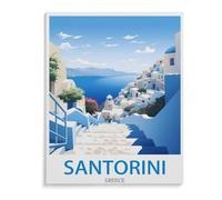 BEAYODKP Paint by Numbers,Santorini, Greece,DIY Paint by Numbers Kits for Adults Kids,Canvas Oil Painting with Brushes and Acrylic Pigment Paint by Numbers Arts Craft for Home Wall Decor(20x30cm-M24