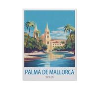 BEAYODKP Palma De Mallorca Spain Vintage Travel Posters,Paint by Numbers for Kids & Adults & Beginner, DIY Canvas Painting Gift Kits(30x40cm) 11.8x15.7 inches-DF63