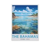 BEAYODKP The Bahamas Exuma Cays，Beginner-Friendly Paint-by-Number Kit,Easy Introduction to Art(30x40cm) 11.8x15.7 inches-EV21