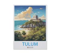 BEAYODKP Tulum Mexico,Beginner-Friendly Paint-by-Number Kit,Easy Introduction to Art(30x40cm) 11.8x15.7 inches-FG71