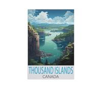 BEAYODKP Vintage Metal Tin Sign，Thousand Islands Canada，Bath Room Decor, Nursery Decor, Home Decor, Bathroom Wall Art Tin plaque(20x30cm 8x12 inch-AJ70