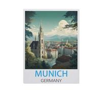 BEAYODKP Vintage Travel Poster Munich, Germany,DIY Paint by Numbers for Adults Beginner, Easy Paint by Numbers for Beginner,Acrylic Watercolor Paint by Number for Kids Gift Decor(50x60cm)-AH39