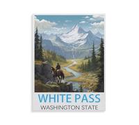 BEAYODKP White Pass Washington State，5D DIY Diamond Painting Full Round Drill Diamond Embroidery Cross Stitch Rhinestone Mosaic Paintings Art（40 x 50 cm/15.74 x 19.68 inches）-HX5