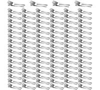 Beayuer 100pcs Hairdressing Double Prong Curl Clips, Beayuer 1.8inch Curl Setting Section Hair Clips Metal Alligator Clips Hairpins for Hair Salon Barber Styling and Haircut (100 Pcs)