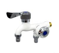 BEAZOOM 1/2 Inch Double Outlet Faucet for Washing Machine Long Reach for Dual Control Valve Plastic Body for Orange(White)