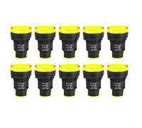 BEAZOOM 10-Pack 30mm LED Indicator Light AC220V, IP65 Waterproof Pilot Lamp for Industrial Control Panel, Red/Green/Blue/Yellow/White(Yellow)