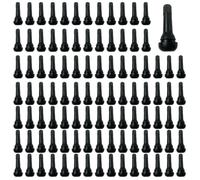 BEAZOOM 100 PCS TR413 Tyre Valve Stems, High Pressure Snap-in Tubeless Valves Car for Motorcycle for Wheel for Replacement, Black