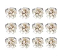 BEAZOOM 12 Pack White Shell Pearl Napkin Rings, 25mm Inner Diameter Imitation Pearl Napkin Loops for Cloth and Paper Napkins, Wedding Table Decor