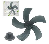BEAZOOM 16 Inch 5-Blade Fan for Replacement with Nut Cover, Grey Plastic Leaves for Pedestal Table Wall Fans, 20cm Radius Quiet Airflow