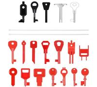 BEAZOOM 19-Piece Fire Alarm Test Key Set, Call Point Manual Reset Kit with 2 Key Rings for Engineers, Safety Drills & Maintenance