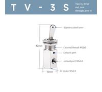 BEAZOOM 2 Position 3 Way Mechanical Air Valve TV-3S, Manual Lever Button | Pneumatic Valve for Actuator Cylinder Signal Control, Metal Body Silver