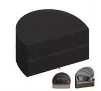 BEAZOOM 210D Oxford Semicircle Patio Daybed Cover Waterproof UV Resistant Garden Furniture Protector for Rattan Day Bed