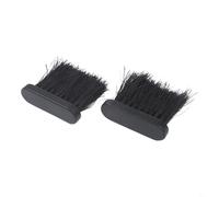 BEAZOOM 2PCS Fireplace Brush Heads, Wood Handle with for Soft Coconut Bristles, Black for Replacement Cleaning Tools for Stoves and Hearths