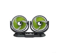 BEAZOOM 360 Degree Rotating Double Head Car Fan, Dual Speed Silent Cooling Fan for Cars Trucks RVs, Compatible with USB 5V 12V 24V Low Power Consumption Efficient Air Circulation(12V)