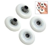 BEAZOOM 4pcs White Plastic Rowing Machine for Seat Wheels 43mm with Bearings Easy Install Pulley for Replacement Fitness Gear and Bikes