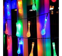 BEAZOOM 60 LED Solar Fairy Lights for Water Drop Shape 8 Modes for Memory Function Outdoor Garden Party Decoration 8M