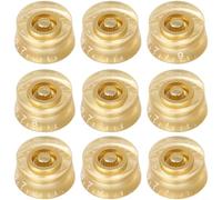 BEAZOOM 9 Pack Gold ABS Guitar Control Knobs Volume and Tone for dial 2.6x1.3x1.3cm Easy Install Accessories for Electric Guitar
