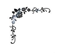 BEAZOOM Acrylic 3D Flower Vine Wall Sticker Mirror Effect Removable Decal Art Mural for Living Room Bedroom Sofa TV Background Gold 750mm(Black)